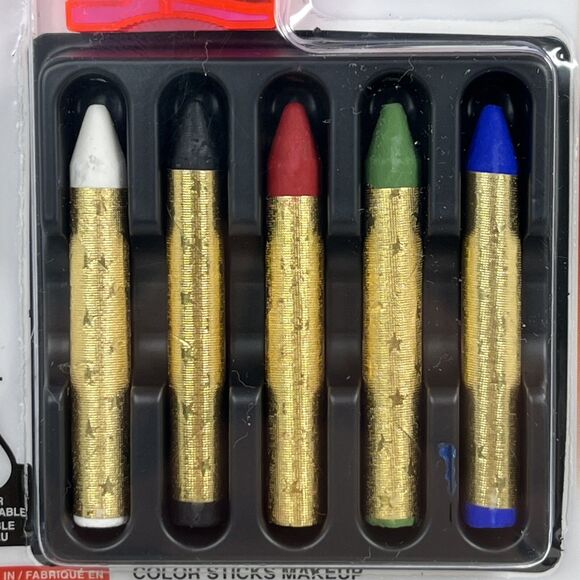Color Sticks Makeup Set 5 Colors with Sharpener Made in USA by Rubies - Picture 6 of 9